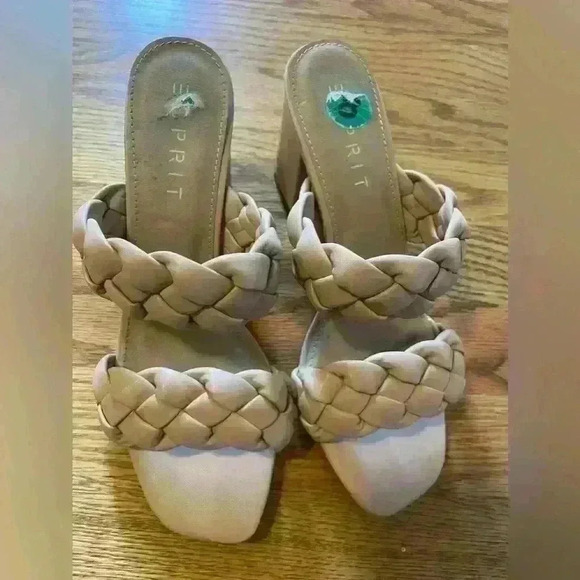 Esprit Soft Pink Braided Heels - Picture 1 of 5